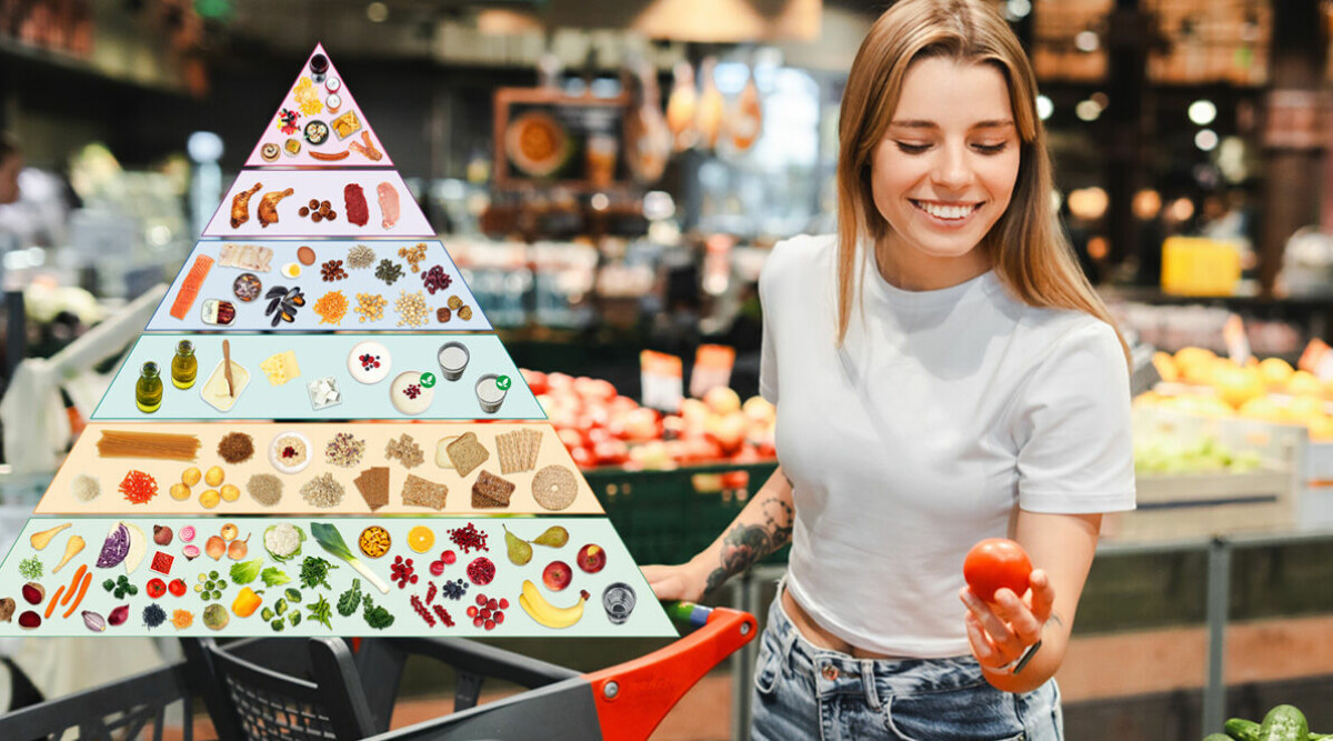 Här är Livsmedelsverkets matpyramid över nya kostråden