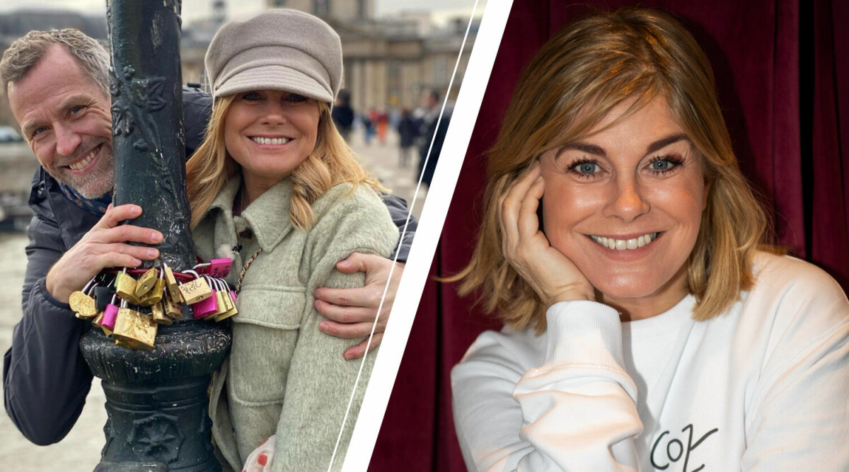 Pernilla Wahlgren visar upp romantiska Parisresan med Christian Bauer