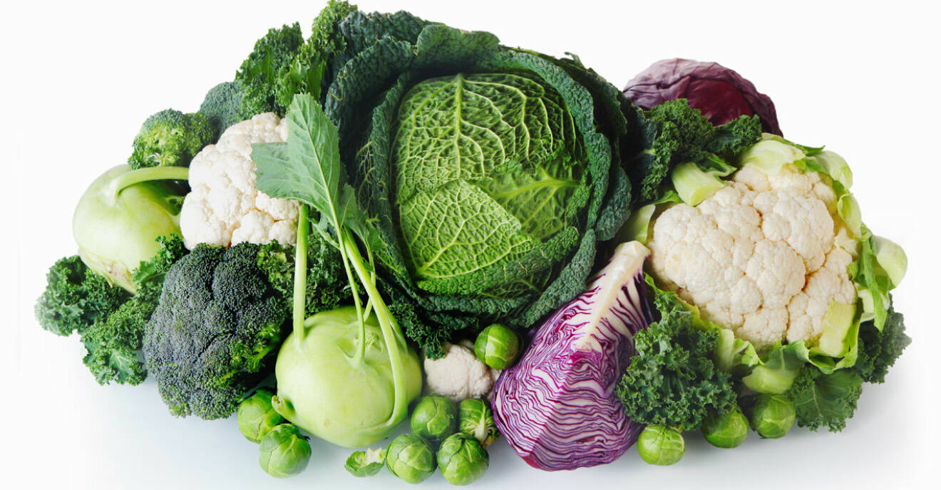 Broccoli, blomkål och brysselkål ger mycket mättnad men få kalorier.