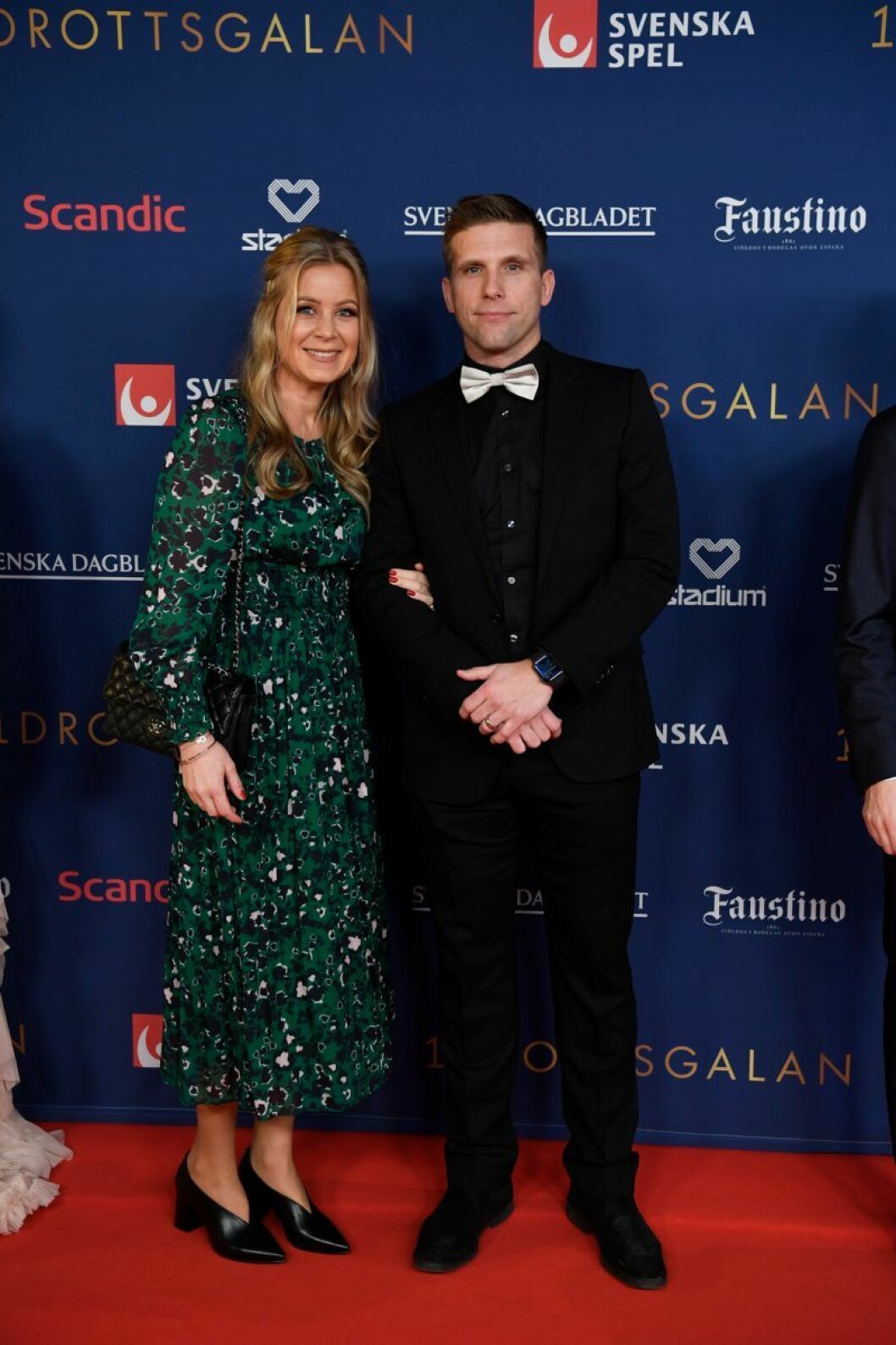 Anders Svensson och Emma Johansson. Anders Svensson och Emma Johansson på röda mattan på Idrottsgalan 2020