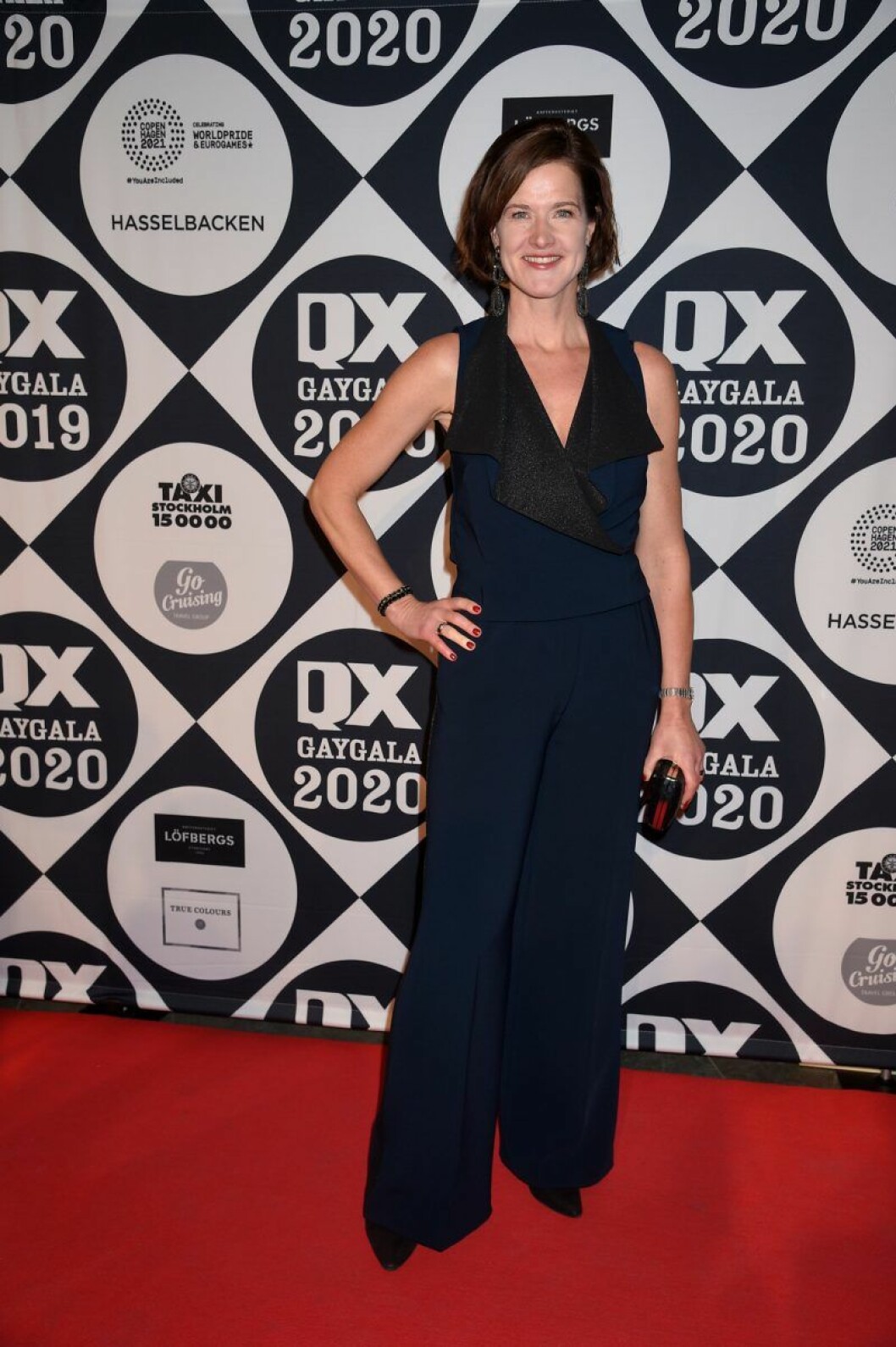 Politikern Anna Kinberg Batra. Anna Kinberg Batra på röda mattan på QX-galan 2020