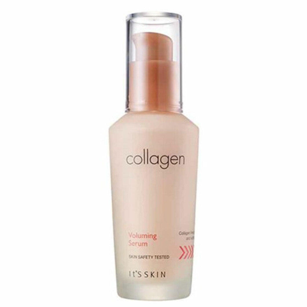 Anti-age serum från It´s skin, 249 kronor. <a href="http://www.awin1.com/cread.php?awinaffid=439047&awinmid=8995&clickref=antiage-serum&p=https%3A%2F%2Fwww.apotekhjartat.se%2Fprodukt%2Fits-skin-collagen-nutrition-serum-40-ml%2F" target="_blank" rel="noopener">Här kan du köpa den</a>. Återstramande serum från its skin