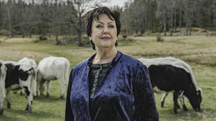 xx Babben Larsson i en kohage.