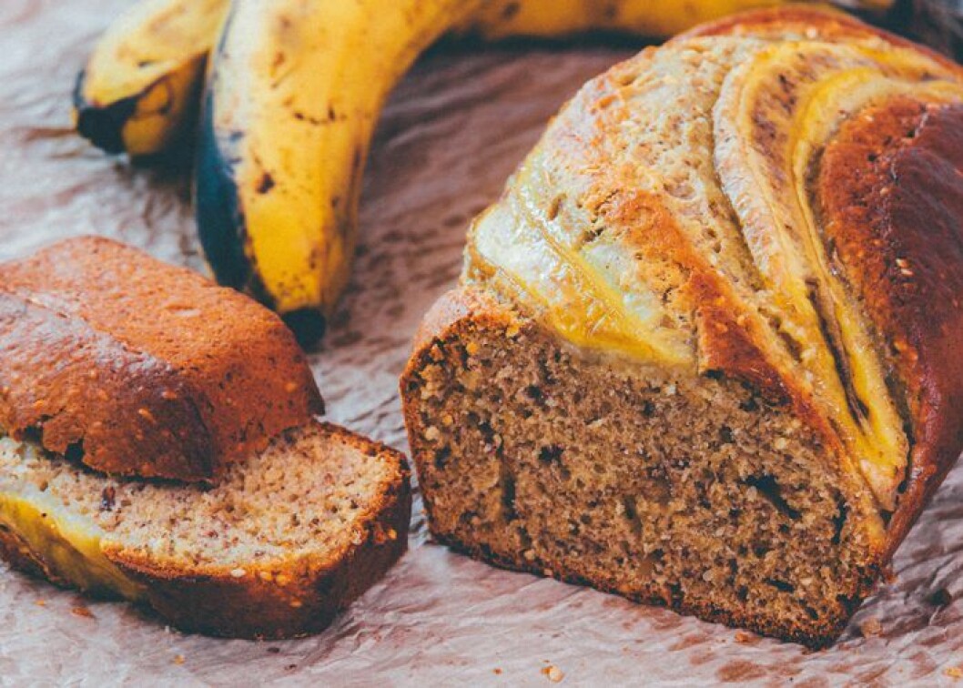 Vegansk bananbröd.