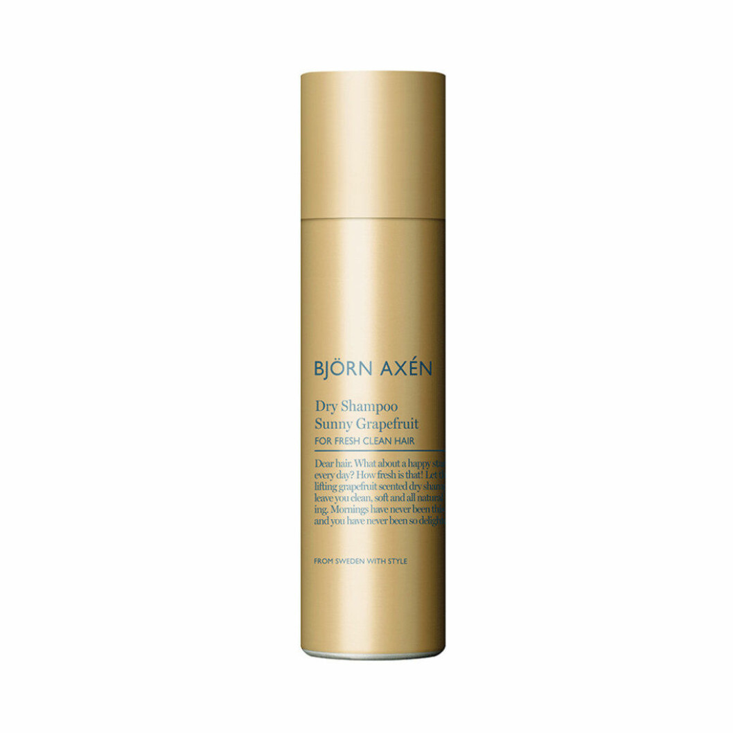 En bild på ett torrshampo, produkten Björn Axén – Dry Shampoo Sunny Grapefruit.