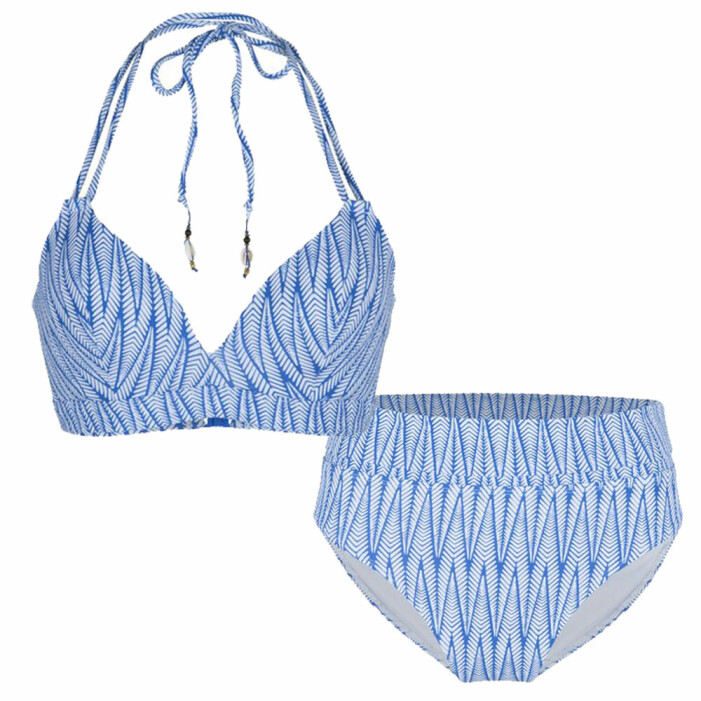 mönstrad blå bikini