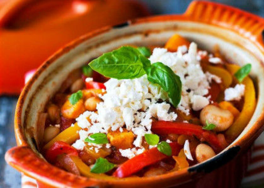 vegetarisk gryta med mango