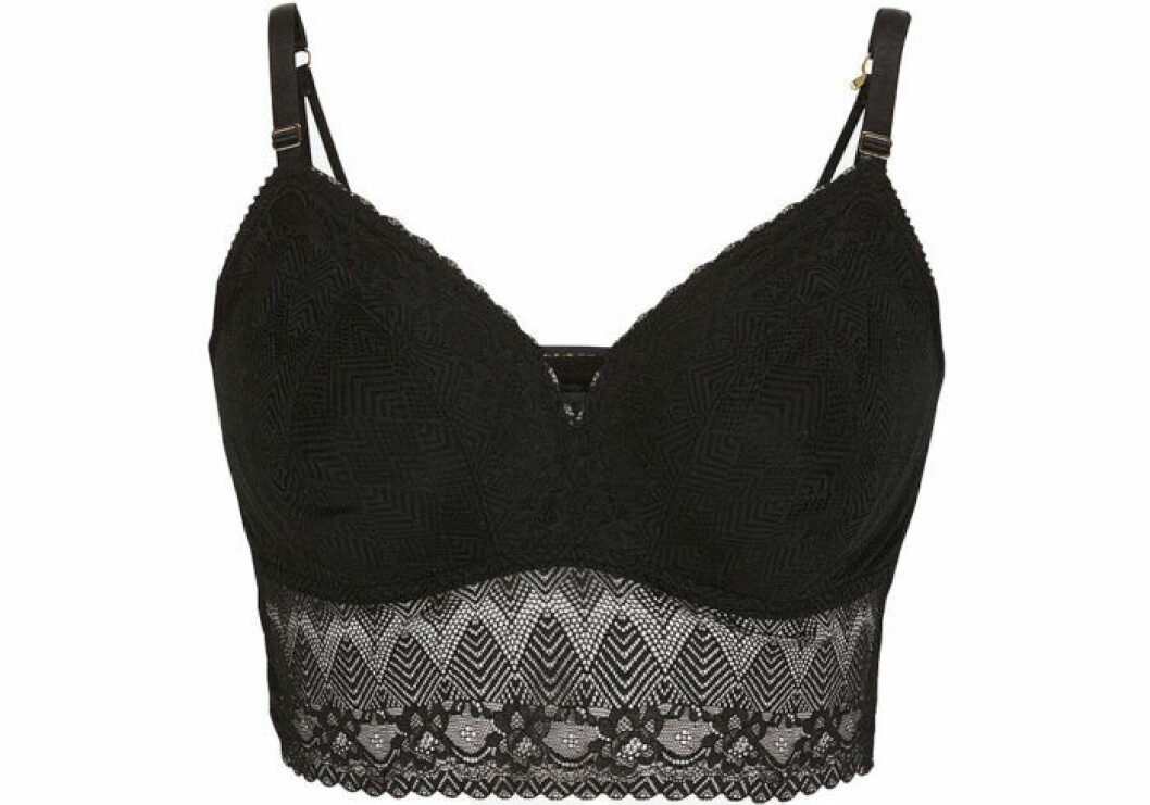Svart bralette med bred kant