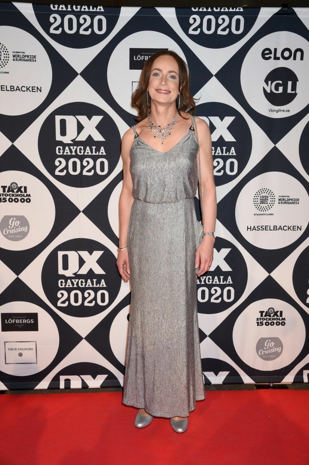 Ica-vd:n Caroline Farberger. Caroline Farberger på röda mattan på QX-galan 2020