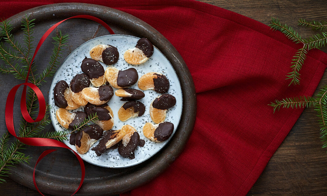 Foto och recept: <a href="https://www.ica.se/halsa/recept/chokladdoppade-clementiner-721235/" target="_blank" rel="noopener">Ica</a> Chokladdoppade clementiner.