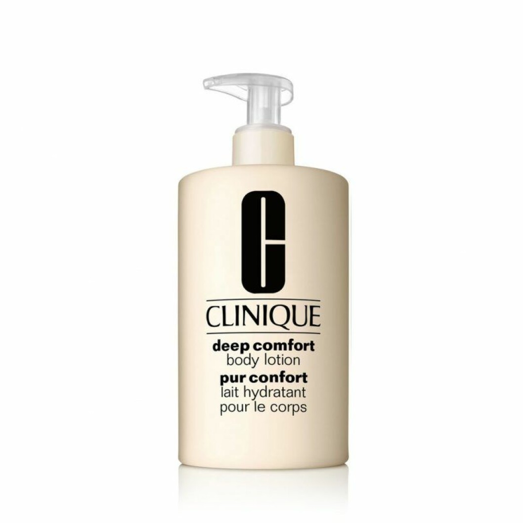 Deep comfort body lotion, Clinique. <a href="https://track.adtraction.com/t/t?a=1136856392&as=1213658115&t=2&tk=1&epi=boostabrannan&url=https://www.ahlens.se/Skonhet/hudvard/kropp/bodylotion-kroppsoljor-15290/clinique-deep-comfort-body-lotion-400-ml-41010992/" target="_blank" rel="noopener">Här kan du köpa den</a>. Hudlotion