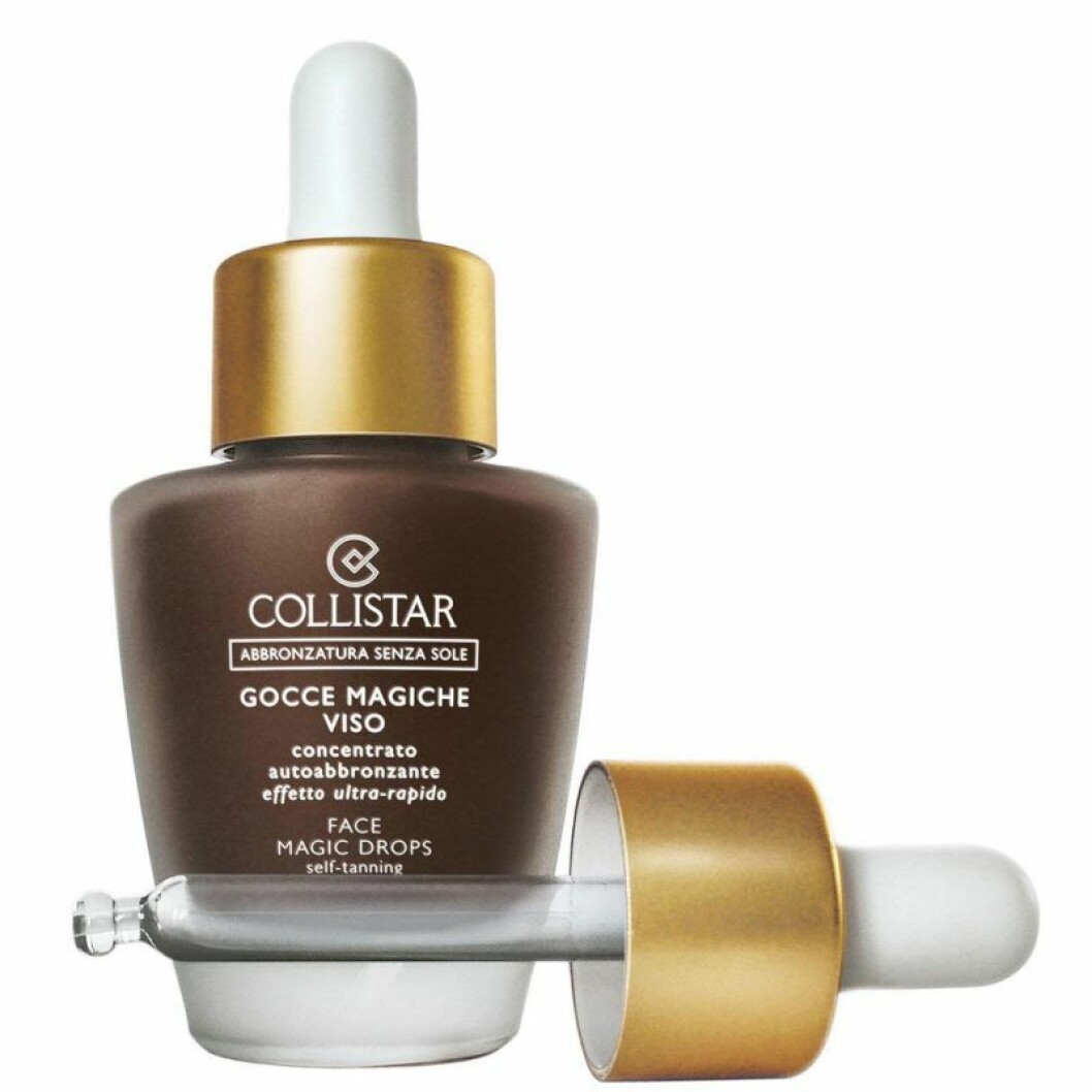 Face magic drops, från Collistar. <a href="https://track.adtraction.com/t/t?a=1117786221&as=1213658115&t=2&tk=1&epi=boostabrannan&url=https://www.lyko.se/hudvard/solprodukter/brun-utan-sol/collistar-magic-drops-face-30ml-1" target="_blank" rel="noopener">Här kan du köpa dem</a>. Collister tan drop