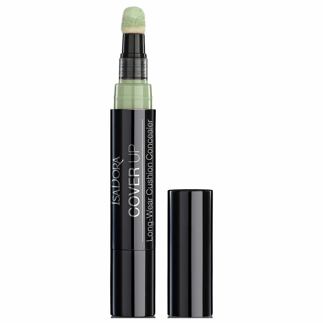 Flytande concealer med gröna pigment.