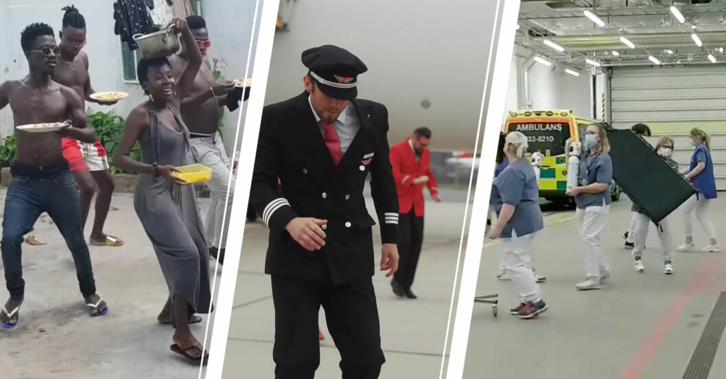 Dansgrupp från Angola, pilot dansar, vårdpersonal dansar.