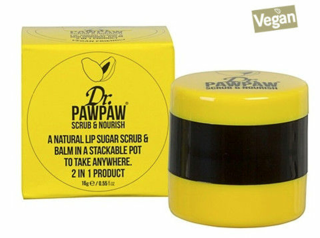 En duoburk med både läppskrubb och läppbalm från Dr Paw Paw