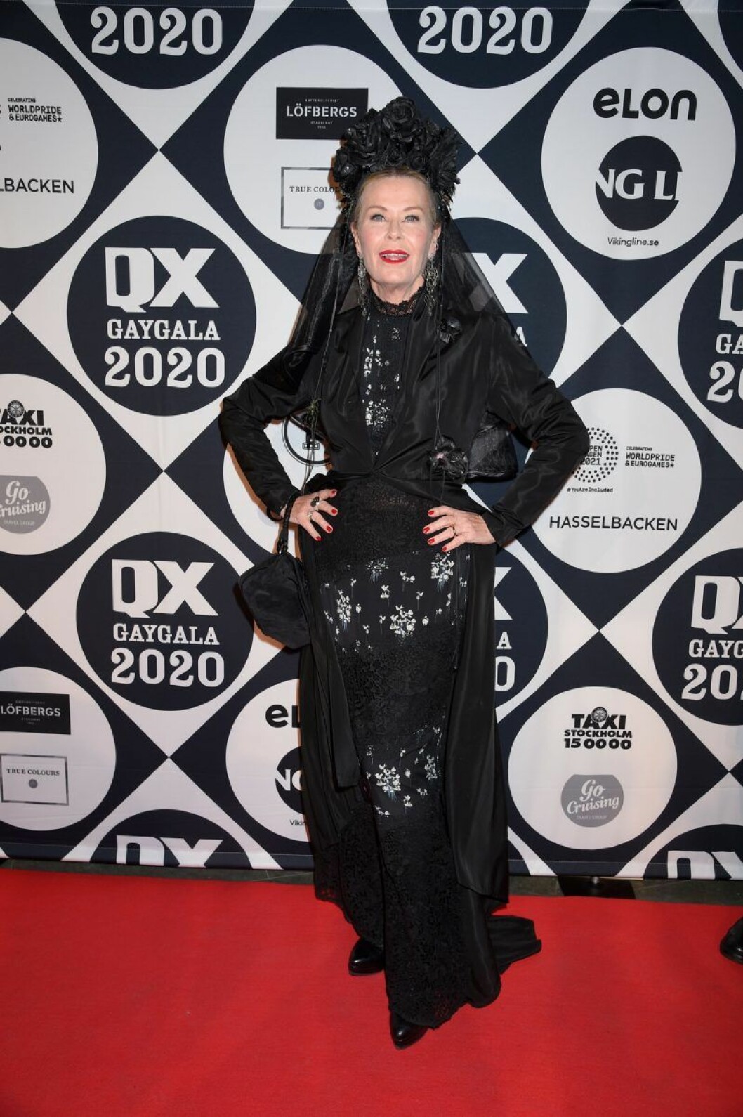 Designern Efva Attling. Efva Attling på röda mattan på QX-galan 2020