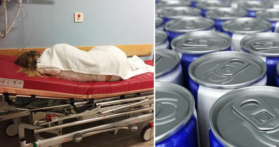 13-åringen fick hjärtklappning av energidrycken.