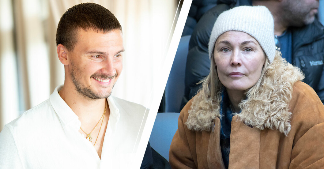 Erik Berg i vit skjorta som ser glad ut/ Carina Berg i ytterkläder.