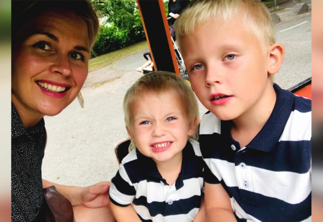 Lisa med barnen Vincent och Teodor Lisa med barnen Vincent och Teodor