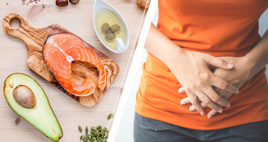 Lax, avokado och olivolja kan ge ont i magen.