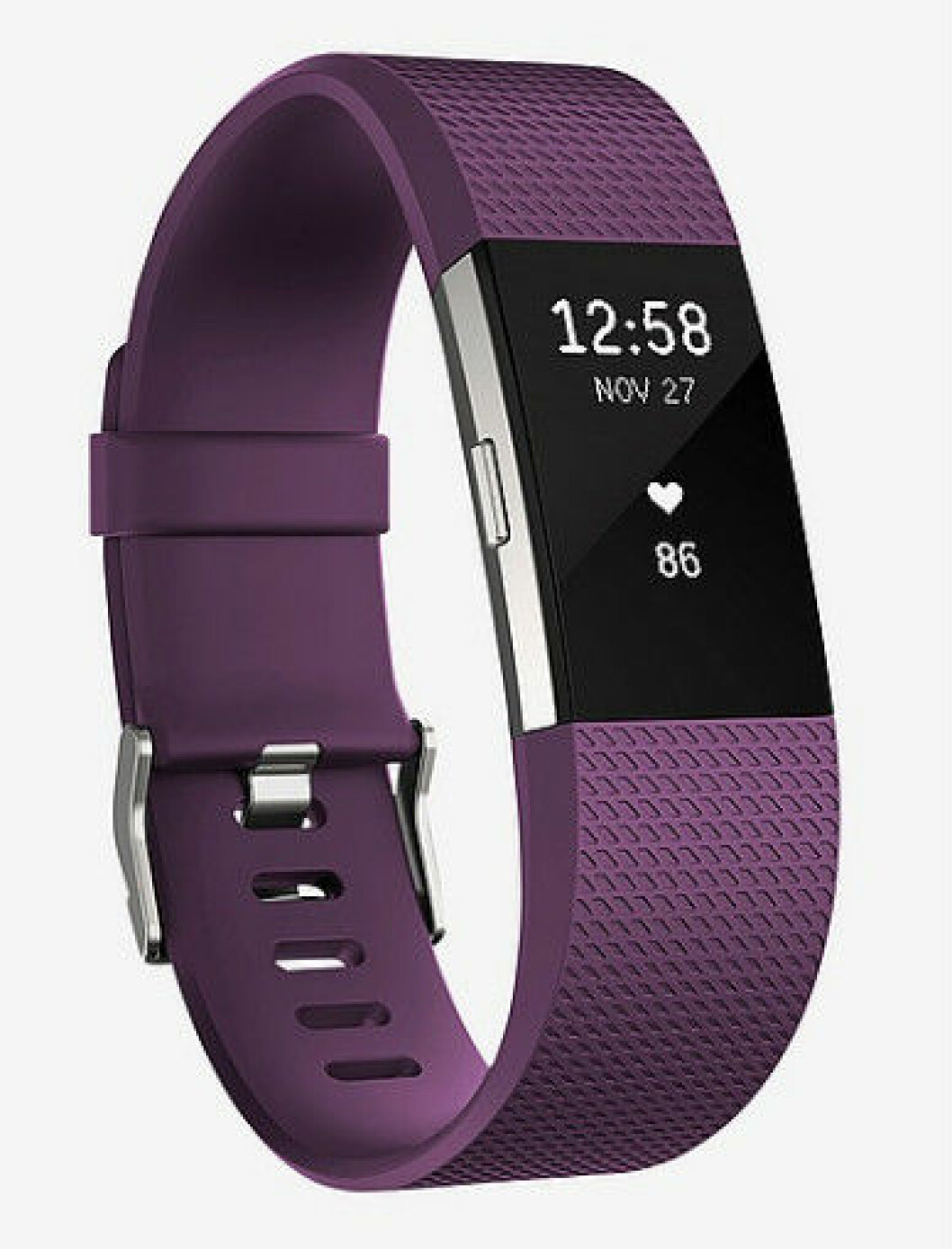 Fitnessarmband från <a href="https://www.awin1.com/cread.php?awinmid=8905&awinaffid=439047&clickref=H%C3%B6stens+hetaste+tr%C3%A4ningskl%C3%A4der+%E2%80%93+19+favoriter&p=https%3A%2F%2Fwww.ellos.se%2Ffitbit%2Fcharge-2-plum-small%2F1012320">Fitbit</a>. Fitnessarmband från Fitbit.