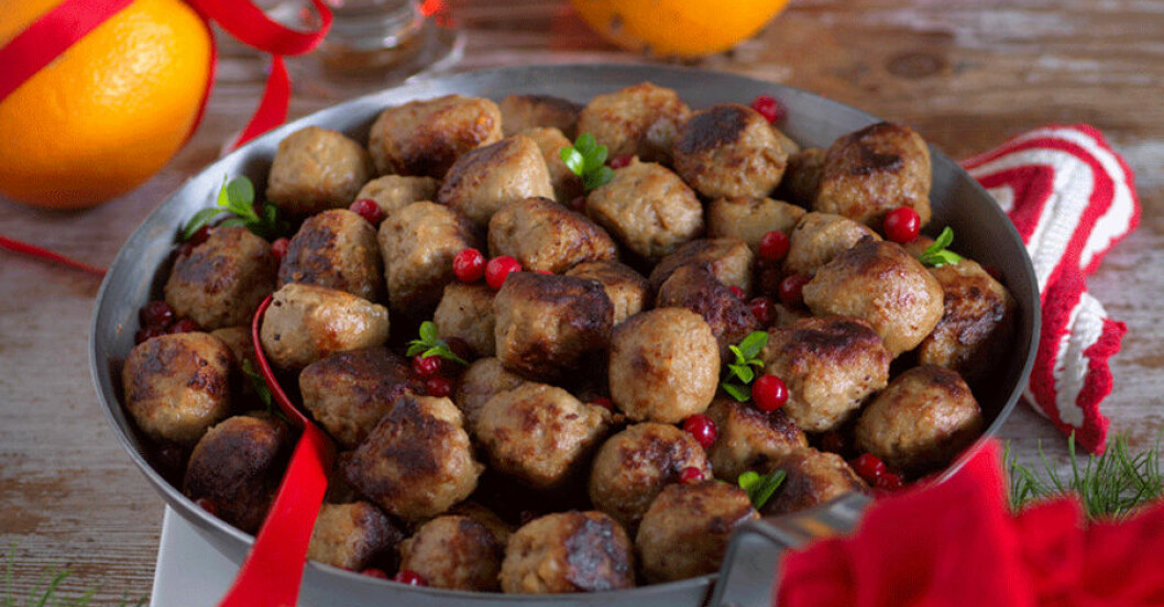 Glutenfria köttbullar med julkryddor.