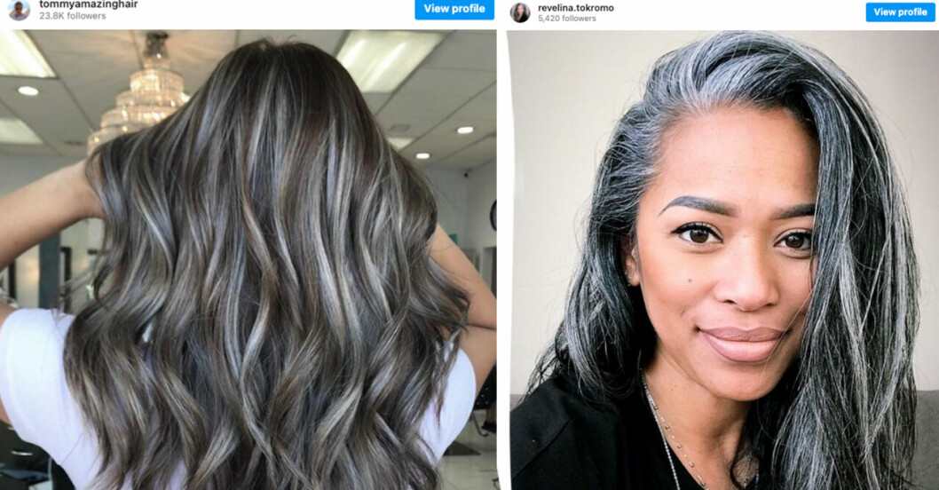 kvinnor med "grey blending"