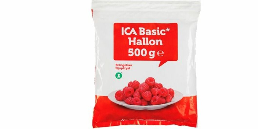 Ica Basic frysta hallon.
