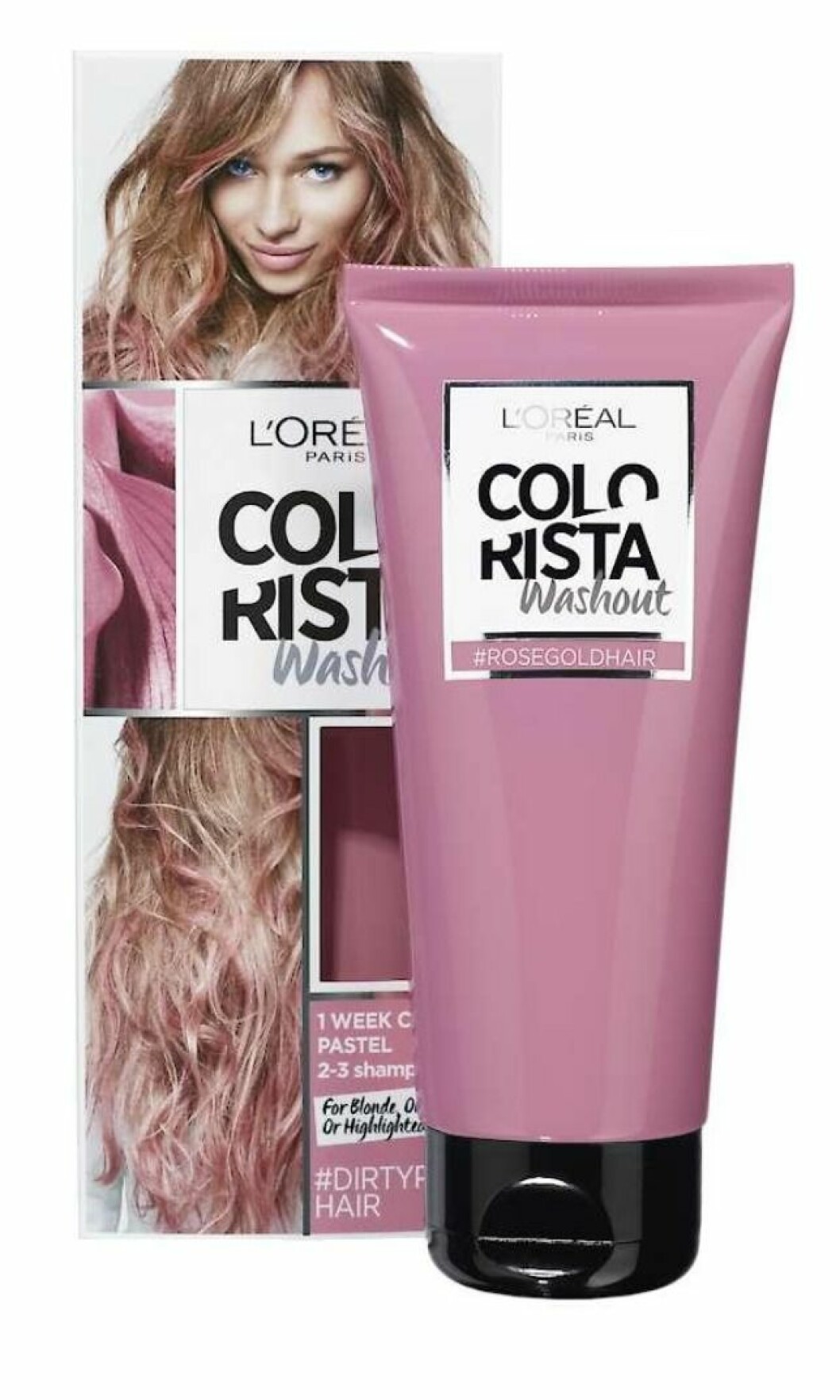 Färgen roséguld är stor i vår. Här i en semipermanent washout-färg som bleknar gradvis under 1 till 2 veckor. Från L'Oréal, 99 kr.
