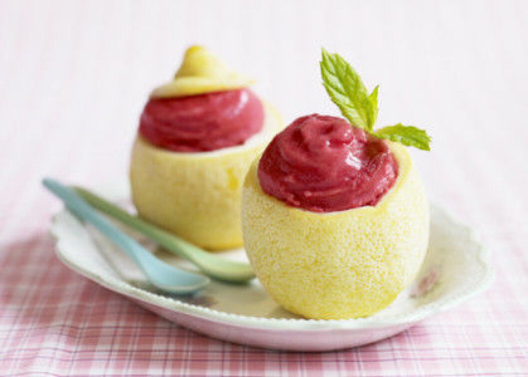 Helgmeny: Sorbetfyllda citroner,