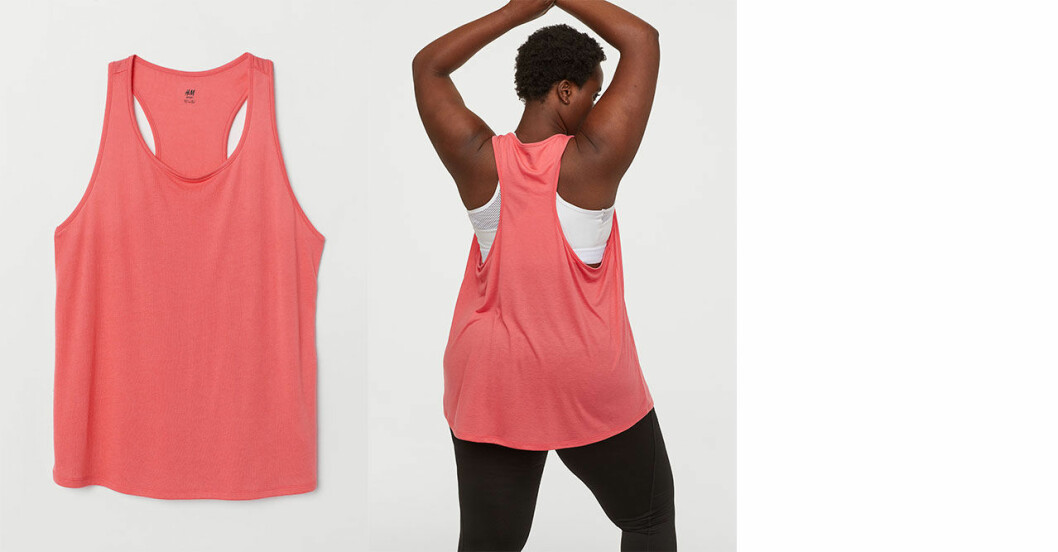 Träningslinne från H&M i luftig modell med brottarrygg. Sytt i återvunnen polyester.
