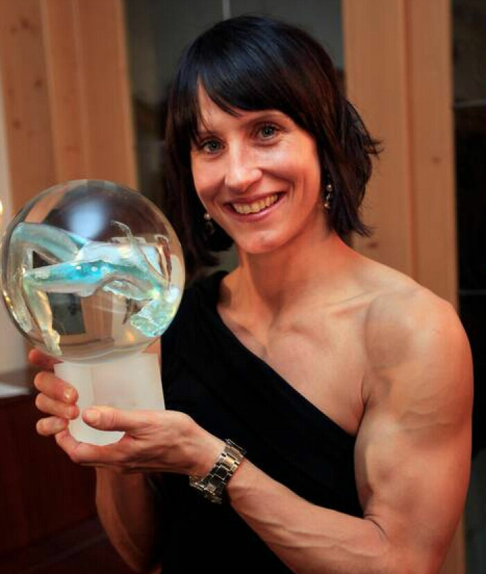 Elitidrottaren när hon vunnit pris på norska Idrottsgalan 2012. Foto: TT. Marit Björgen på norska idrottsgalan