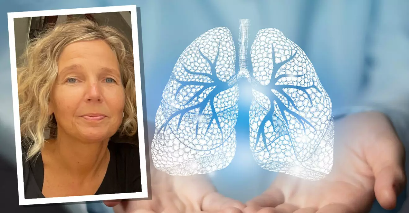 Maria Planck, överläkare och en bild på lungor.