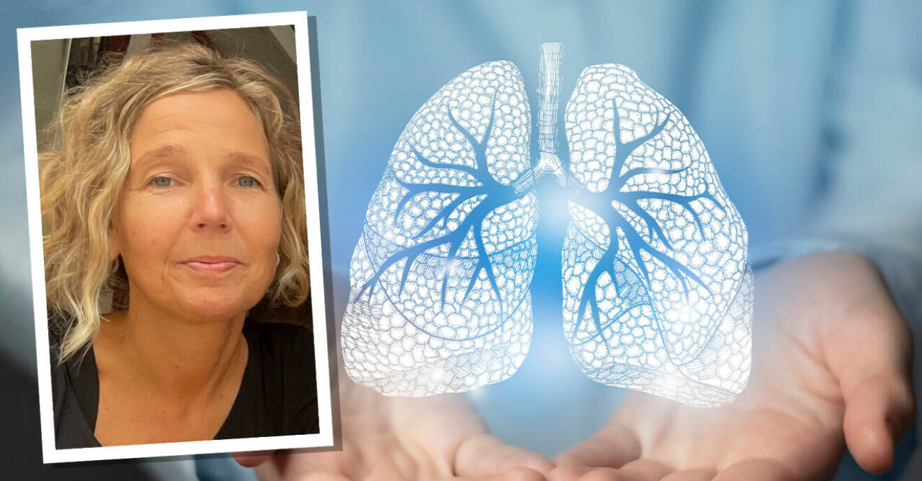Maria Planck, överläkare och en bild på lungor.