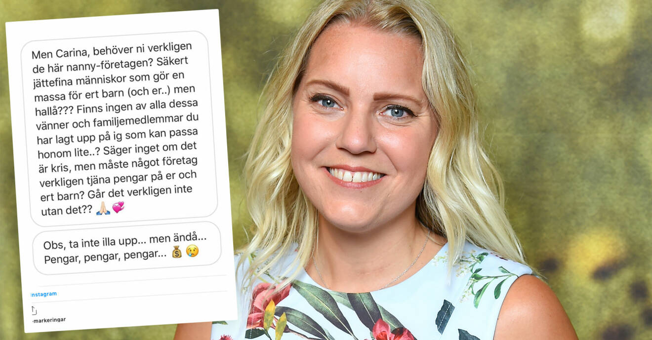 carina bergfeldt kritiseras på instagram
