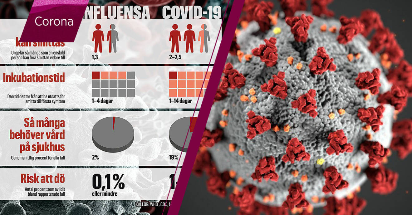 Skillnaden mellan corona och influensa