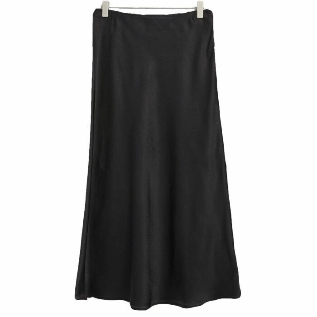 Glansig medellång kjol från lindex.