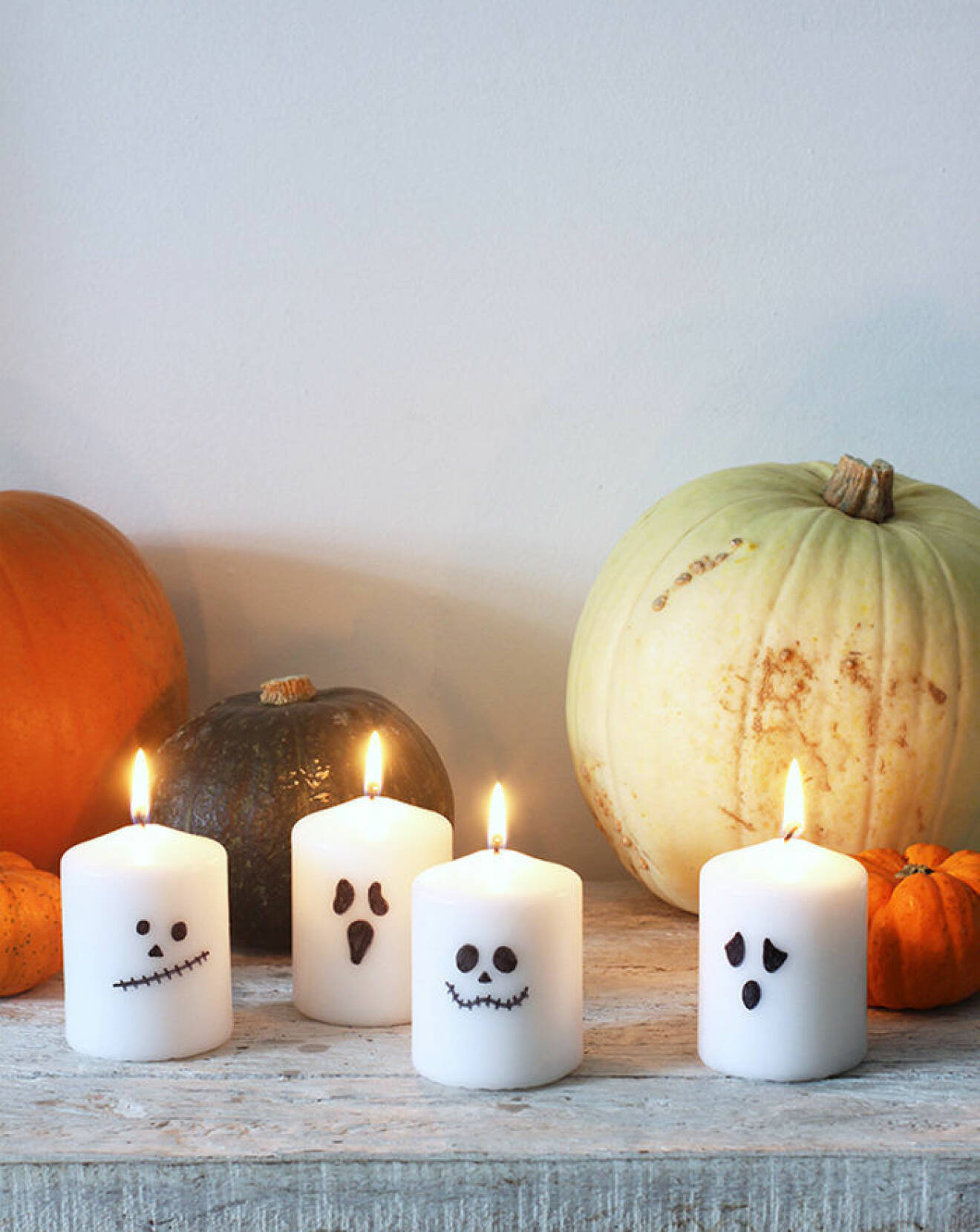 DIY-blockljus med spöken till halloween