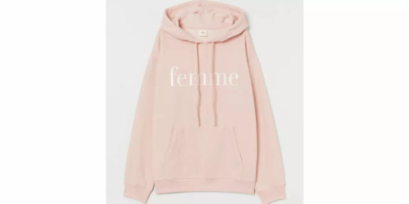 Rosa hoodie med text