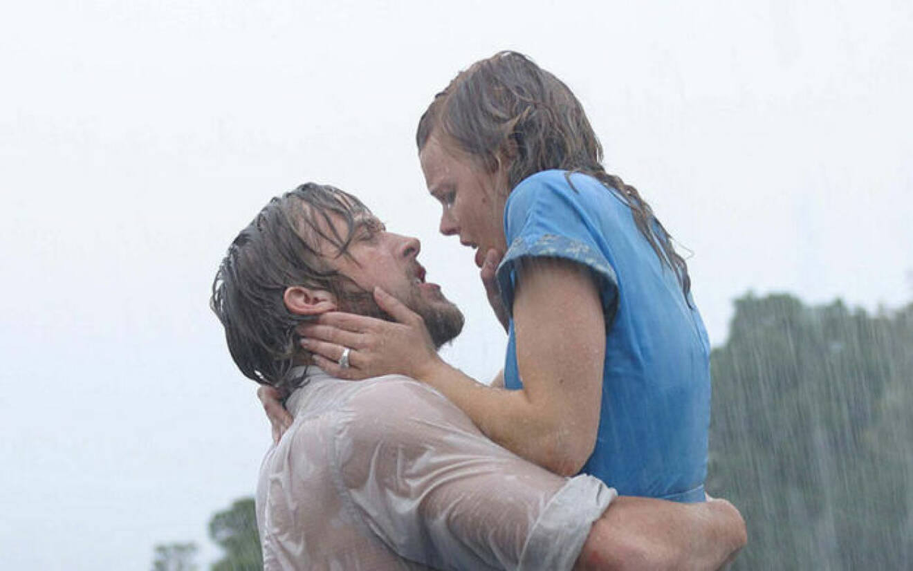 Noah och Allie i regnet