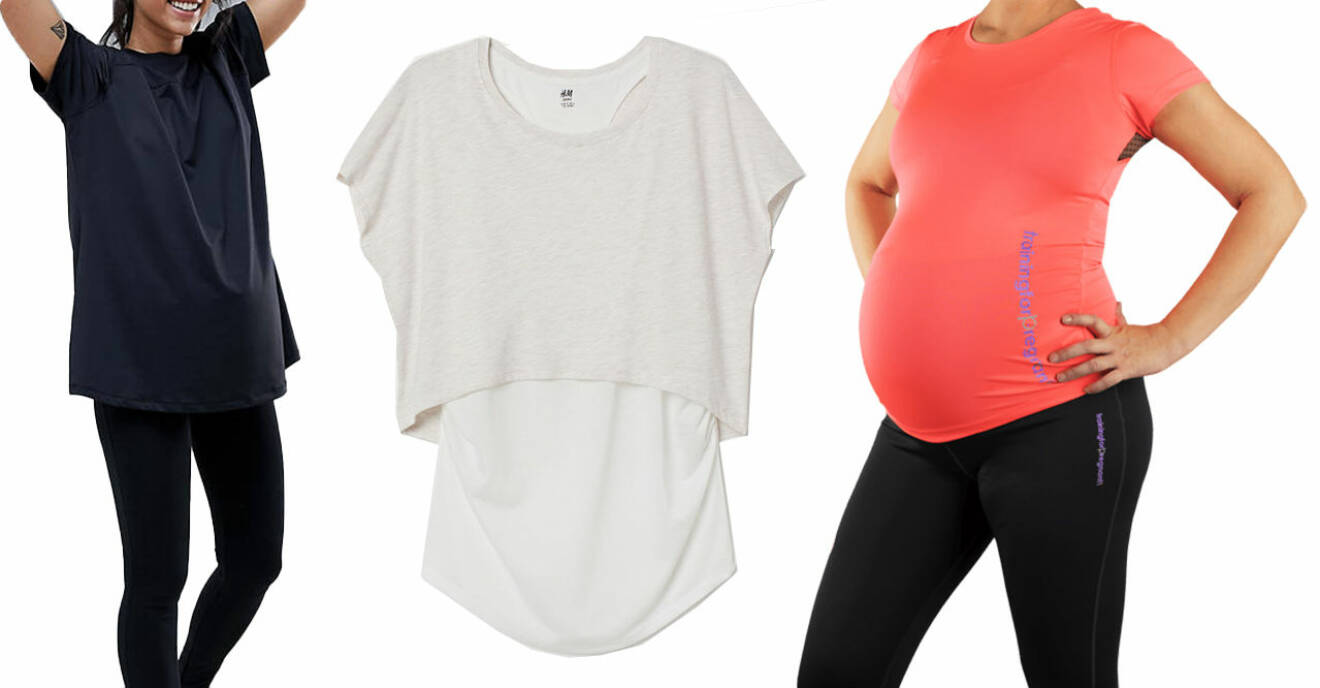 T-shirts eller kortärmade tröjor för gravida till träning