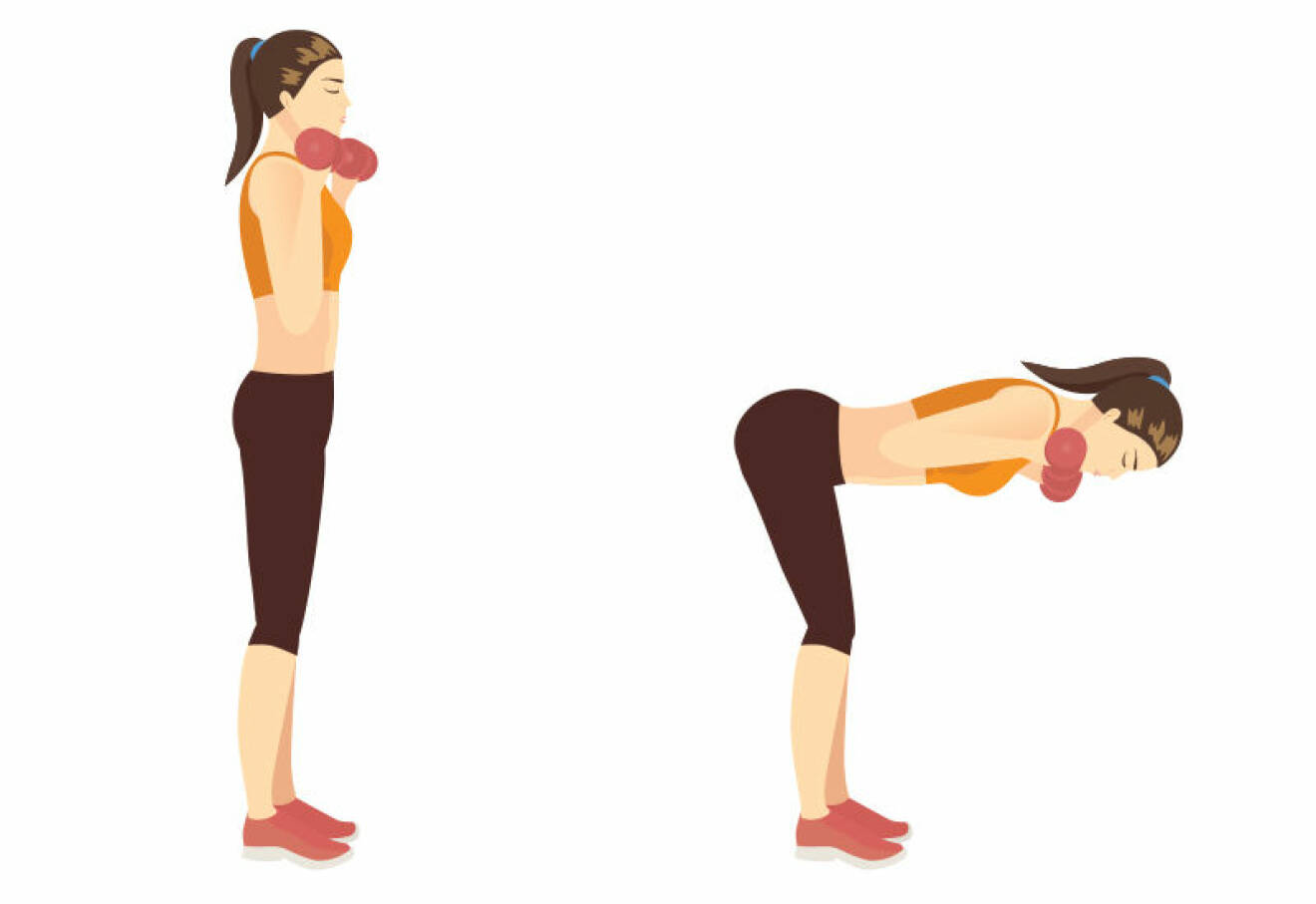 kvinna tränar mage/bål
