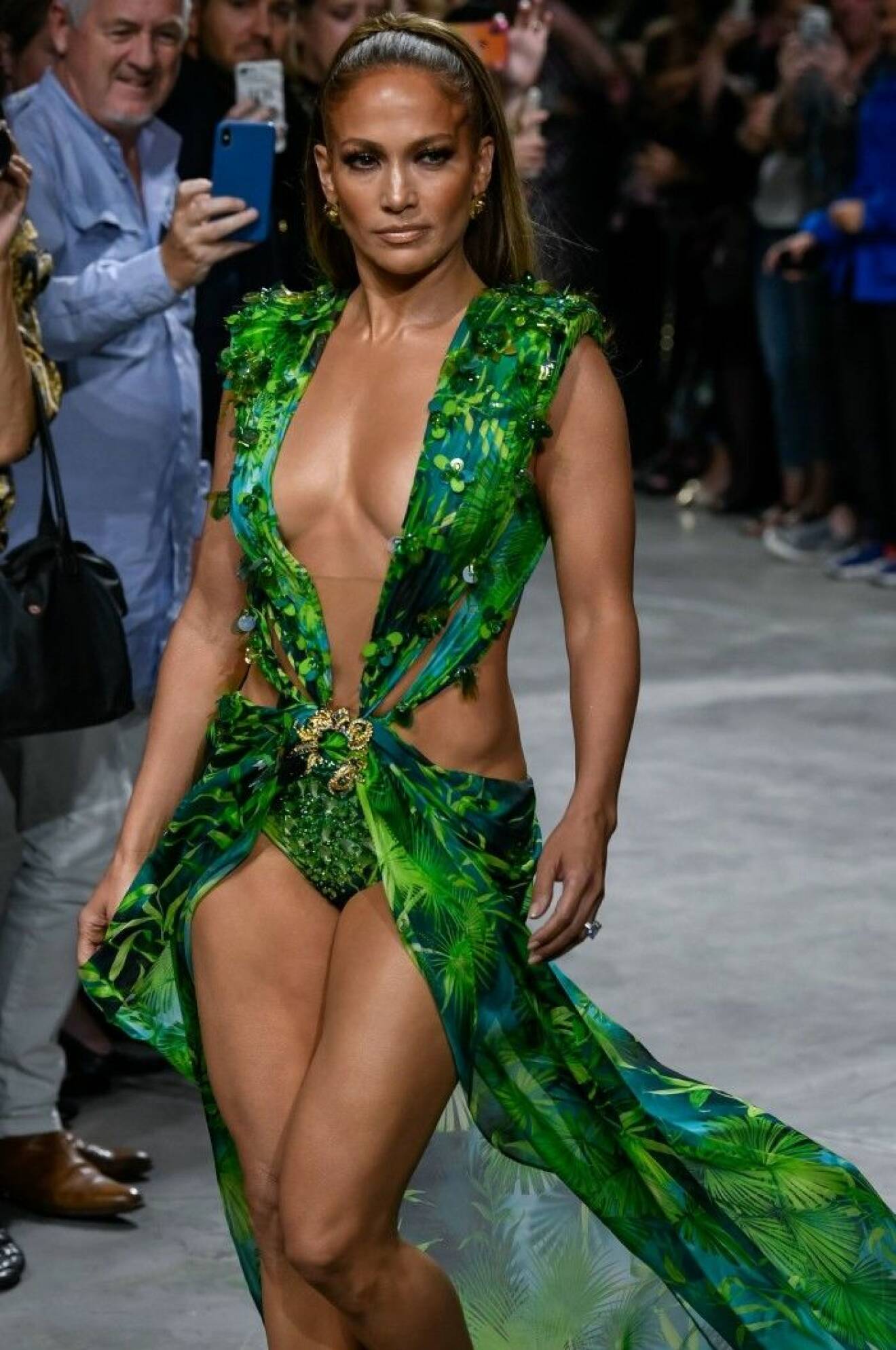 Jennifer Lopez i sin gröna klänning.
