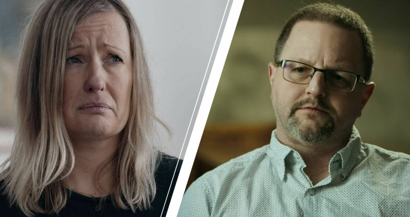 Sara Svensson och Helge Fossmo i dokumentären Knutby: I blind tro på HBO.