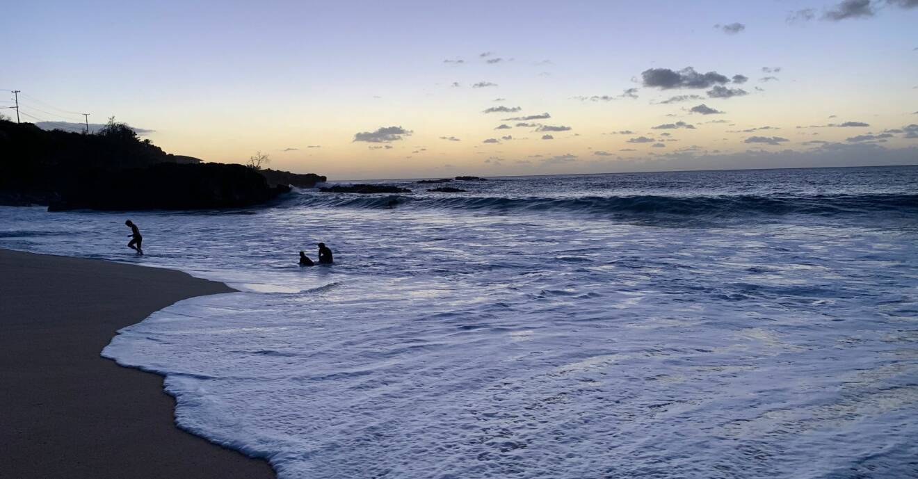 Stranden på Hawaii där Hanna sveptes bort av en stark ström och försvann.