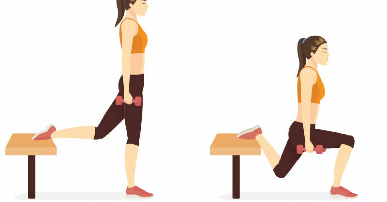 kvinna tränar rumpa med split squat