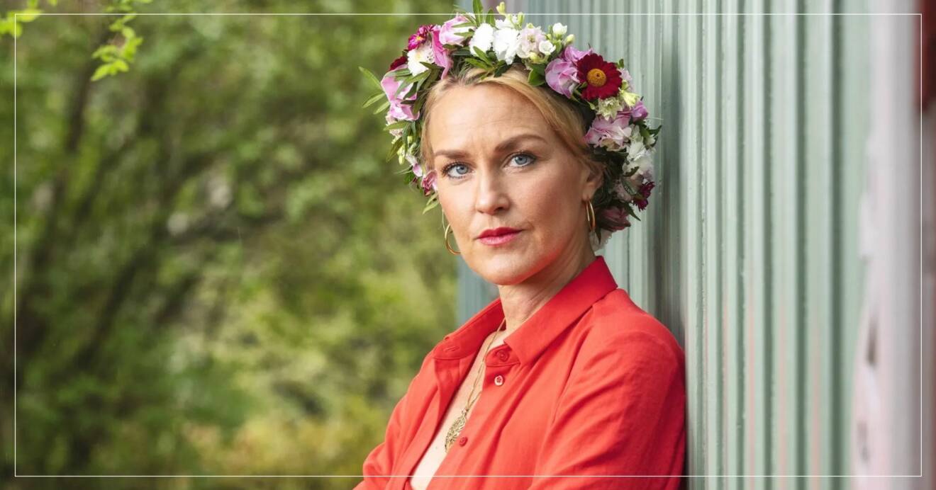Olga Persson i blomsterkrans