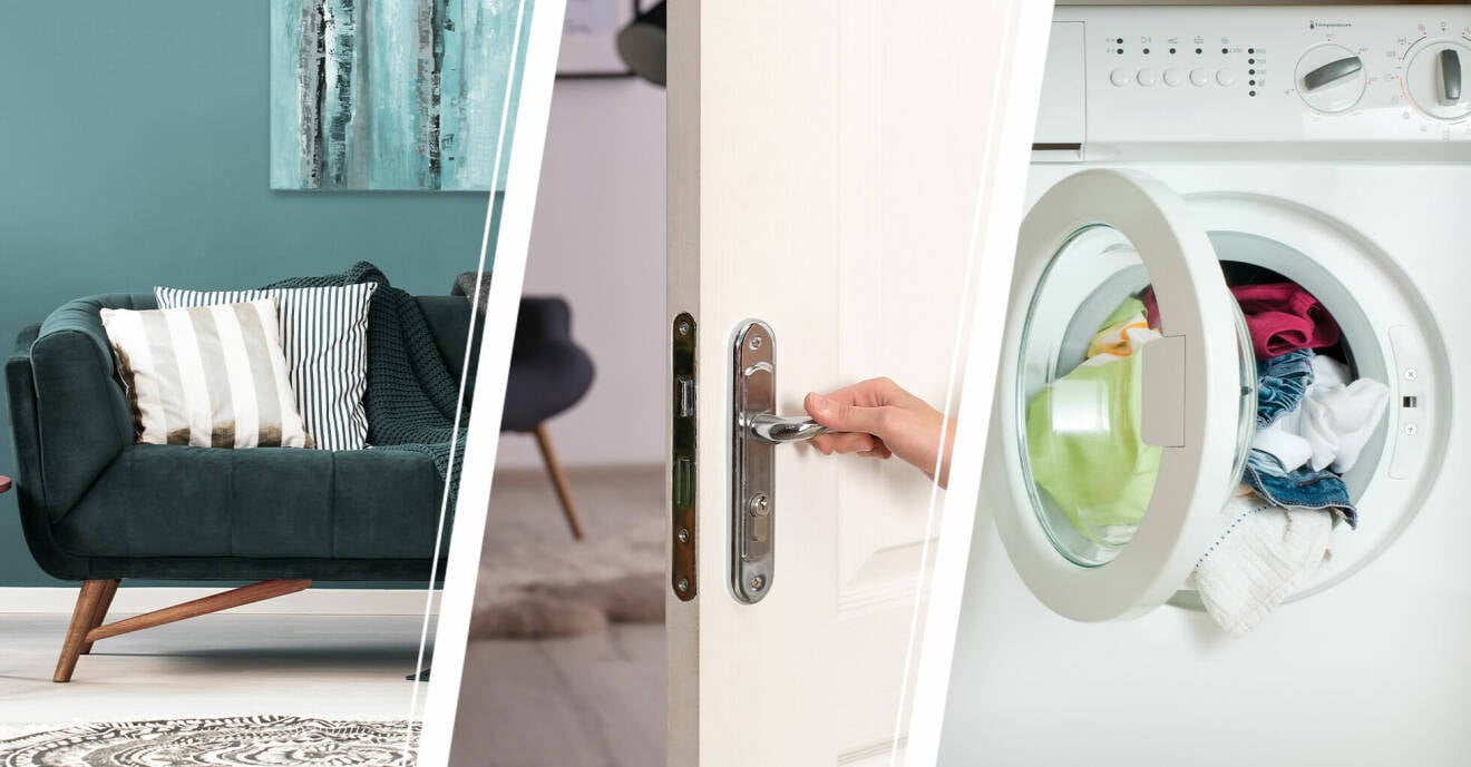 snuskigaste ställena hemma, där det samlas mest bakterier – soffa, dörrhandtag, tvättmaskin