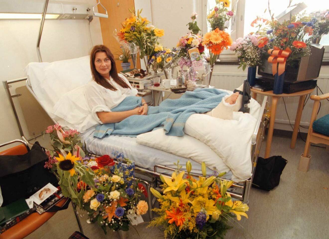 Tina Leijonberg i sjukhussängen
