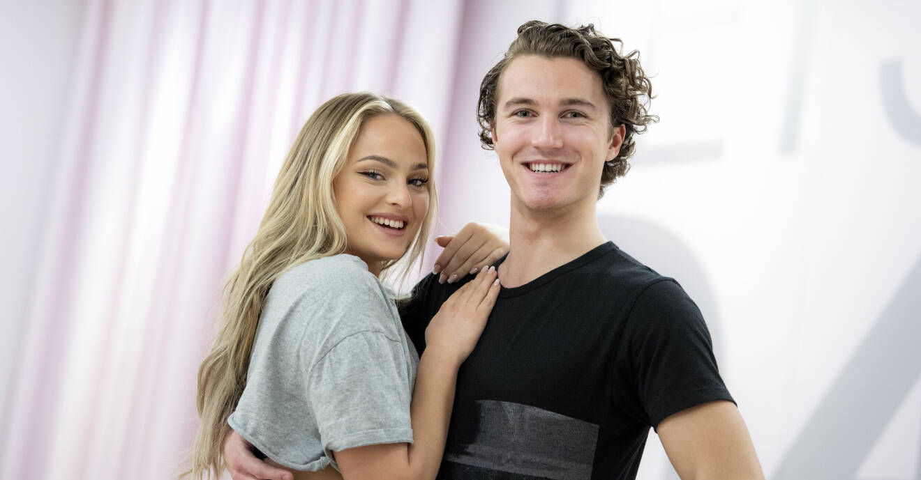 Alice Stenlöf tillsammans med sin danspartner Hugo Gustafsson inför premiären av Let´s dance 2020.